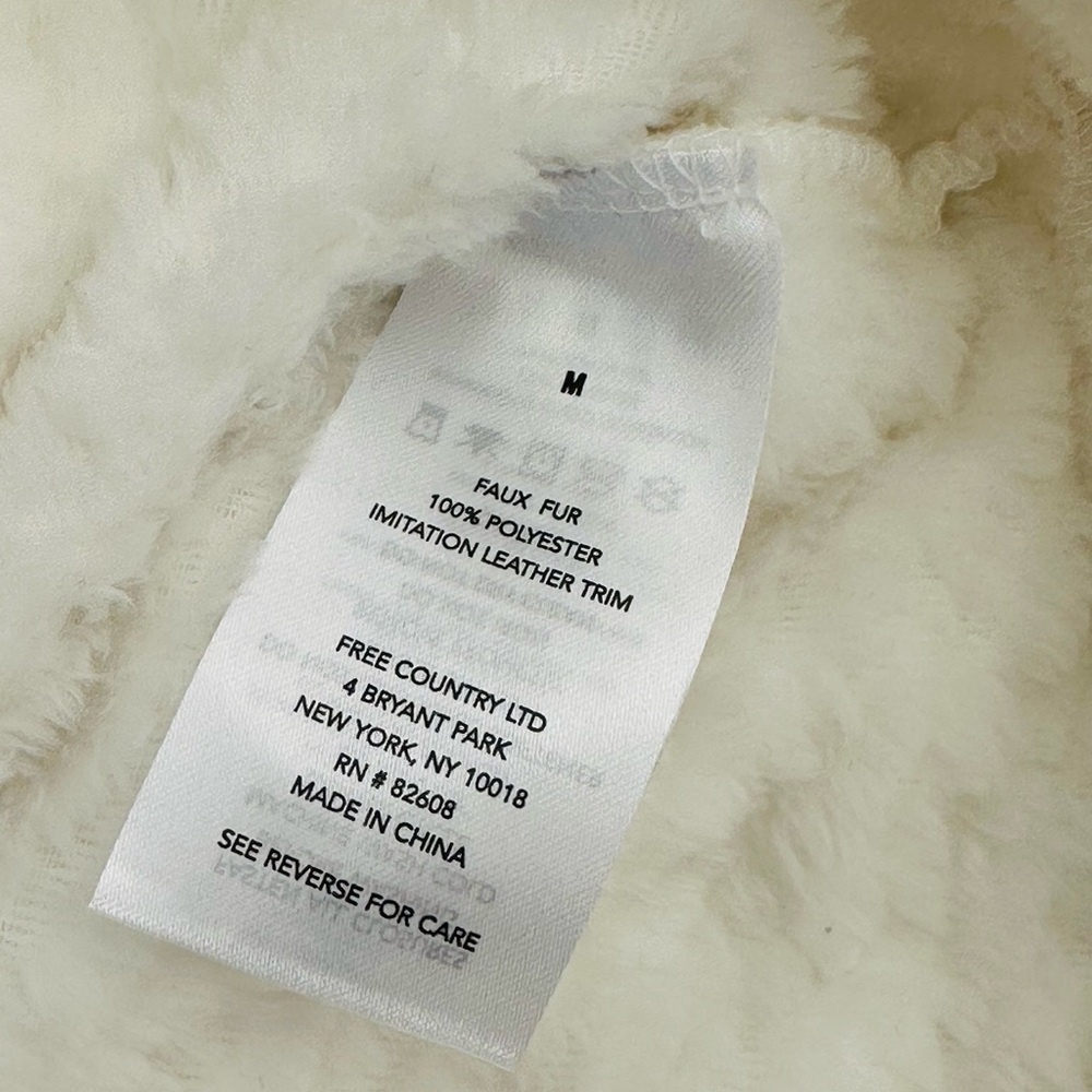 Free Country Cream Teddy Jacket with High Collar - Picture 8 of 9